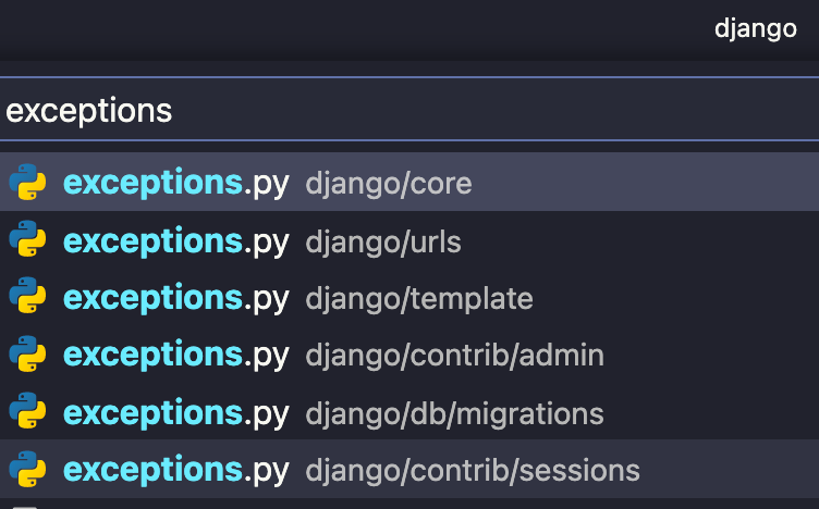 django exceptions tree