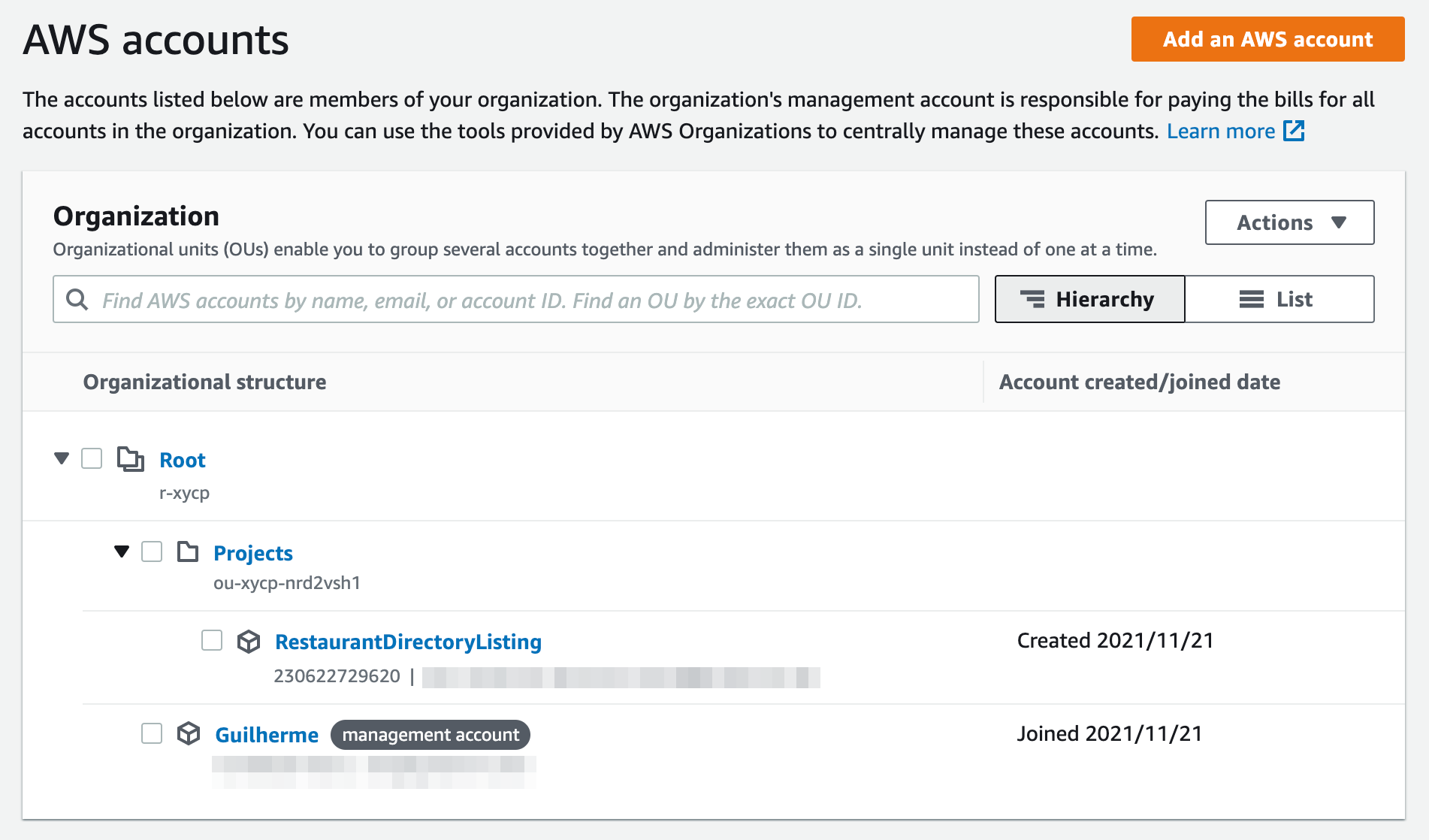 AWS Organizations with Project Sample
