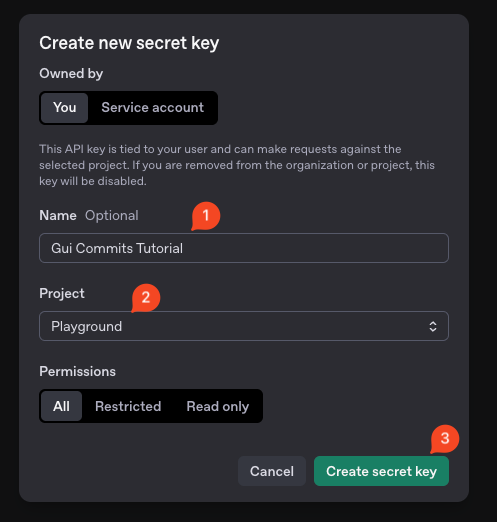 Create new API Key